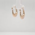 Argollas (15 x 20 mm) Ovaladas Puff - Oro Amarillo 14Kts