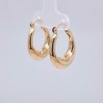 Argollas (18 x 19 mm) Ovaladas Puff - Oro Amarillo 14Kts