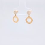 Zarcillos (8 mm) Circulos Pave c/ Zircones - Oro Amarillo 14Kts