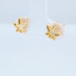 Zarcillos (7 x 7 mm) Hojas M-Juana - Oro Amarillo 14Kts
