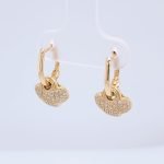 Huggies (9 x 9 mm) c/ Treboles en Diamantes Pave - Oro Amarillo 14Kts