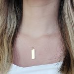 Dije Placa (8 x 23 mm) Rectangular Para Grabar - Oro Amarillo 14 Kts - Image 2