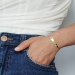 Brazalete (15 cm) Esclava c/ Tejido US Link (2.5 mm) - Oro Amarillo 18Kts - Image 2