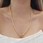 Argollas (19 mm) Doble Tubo Rectangular - Oro Dos Tonos 14Kts - Image 35