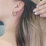 Argollas (19 mm) Doble Tubo Rectangular - Oro Dos Tonos 14Kts - Image 39