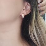 Argollas (19 mm) Doble Tubo Rectangular - Oro Dos Tonos 14Kts - Image 40