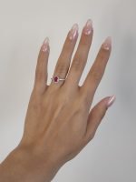 Anillo Rubi Gota c/ Halo & Diamantes Pave - Oro Amarillo 14Kts - Image 2