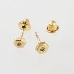 Abridores Estilo Rombo (⌀ 3.5 mm) con Zircón - Oro Amarillo 18Kts - Image 2
