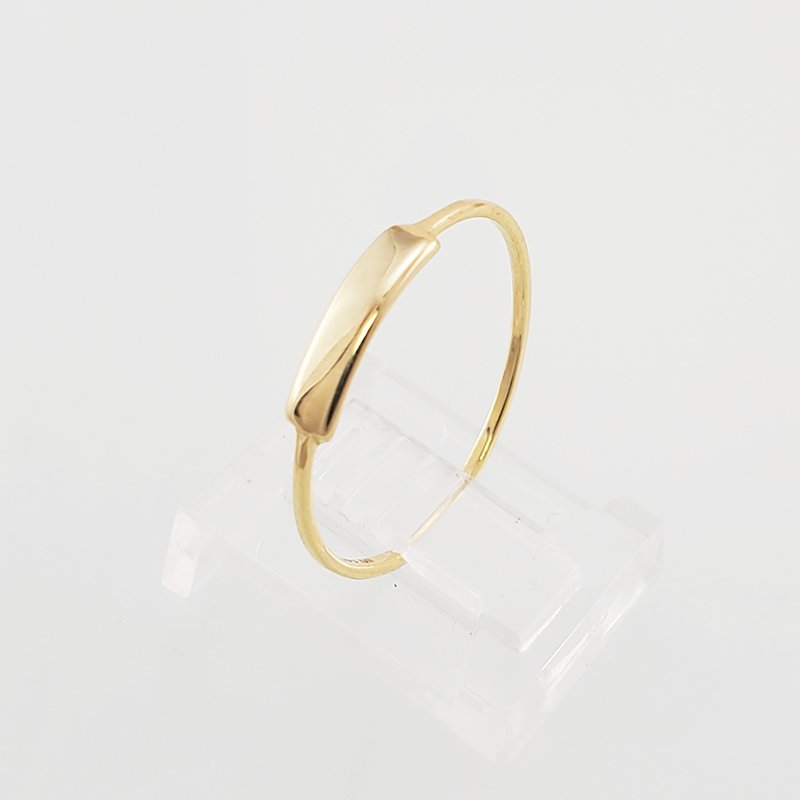 LME4G309-6 Anillo con Placa Para Personalizar - Oro Amarillo 14Kts - Image 1