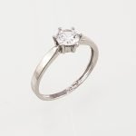 Anillo de Compromiso c/ Zircón - Oro Blanco 14Kts