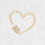Broche Mosqueton (19 x 17 mm) Corazon Grande c/ Diamantes - Oro Amarillo 14Kts