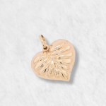 Dije (20 x 18 mm) Corazon Bombe Acanalado - Oro Amarillo 14Kts