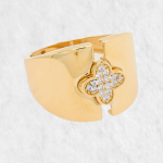Anillo c/ Trebol en Zircones - Oro Amarillo 18Kts