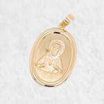 Medalla (20 x 15 mm) Corazon de Jesus (Ovalada) - Oro Amarillo 14Kts