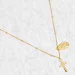 Cadena (40 cm) Ajustable Cuban Link c/ Esferas - Oro Amarillo 14Kts