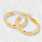 Argollas (18 mm) Media Cana - Oro Amarillo 18Kts