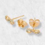 Zarcillos (3 x 7 mm) Infinito Mini c/ Zircones - Oro Amarillo 14Kts