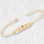 Brazalete (15 cm) Esclava c/ Tejido US Link (2.5 mm) - Oro Amarillo 18Kts