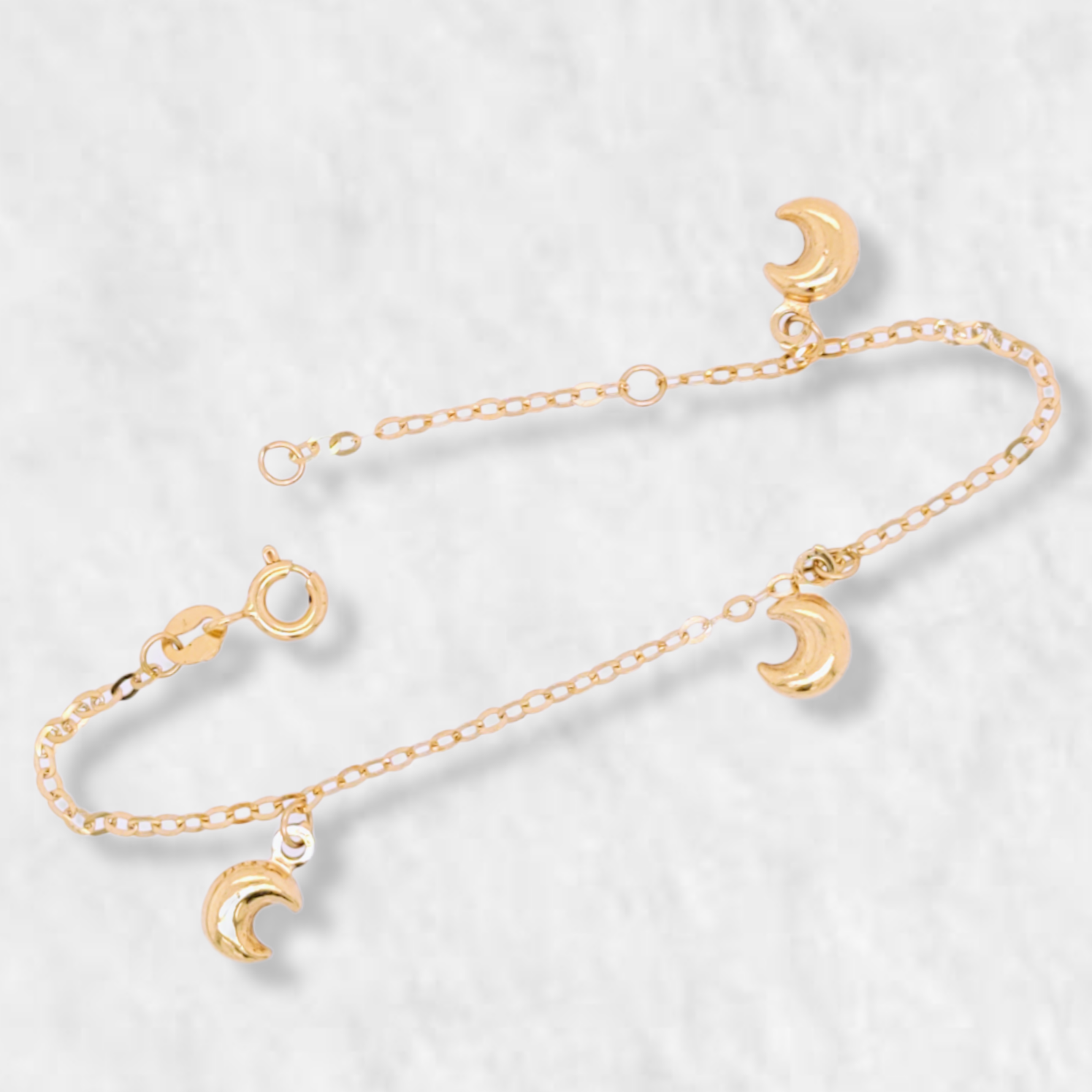 PhotoRoom-20220712_165149-e1657662569829 Brazalete (15 cm) Baby c/ Lunas Puff - Oro Amarillo 18Kts - Image 1