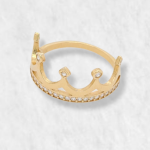 Anillo Corona c/ Zircones - Oro Amarillo 14Kts