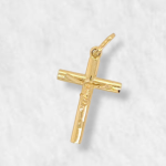 Crucifijo (11 x 15 mm) Tubo Media Cana Light - Oro Amarillo 18Kts