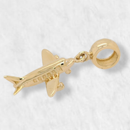 Dije (16 x 13 mm) Avion p/ Pulsera tipo Pandora - Oro Amarillo 14Kts