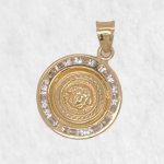 Medalla (16 mm) Medusa c/ Zircones - Oro Amarillo 18Kts