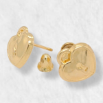 Zarcillos (8 x 8 mm) Corazon Candado (Screwback/Abridores) - Oro Amarillo 14Kts