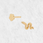 UNITARIO (4 x 8 mm) Serpiente - Oro Amarillo 14Kts