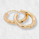 Huggies (14 mm) Tubo Redondo (3 mm) - Oro Amarillo 14Kts