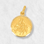 Medalla (17 mm) Escapulario Virgen del Carmen/ Corazon de Jesus - Oro Amarillo 18Kts - Image 2