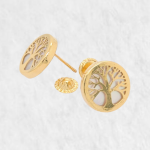 Zarcillos (7 x 6 mm) Elefante Rosa (Screwback/Abridores) - Oro Amarillo 18Kts - Image 3