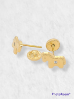 Zarcillos (7 x 6 mm) Elefante Rosa (Screwback/Abridores) - Oro Amarillo 18Kts - Image 5