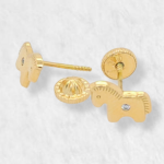 Zarcillos (7 x 6 mm) Elefante Rosa (Screwback/Abridores) - Oro Amarillo 18Kts - Image 6
