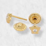 Zarcillos (7 x 6 mm) Elefante Rosa (Screwback/Abridores) - Oro Amarillo 18Kts - Image 7