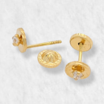 Zarcillos (7 x 6 mm) Elefante Rosa (Screwback/Abridores) - Oro Amarillo 18Kts - Image 10