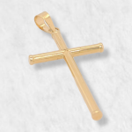 Cruz (17 x 29 mm) Tubo Redondo (2 mm) - Oro Amarillo 18Kts