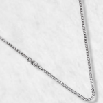 Cadena (45 cm) Cuban Link (2 mm) - Oro Blanco 18Kts