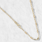 Cadena (45 cm) Paper Clip & Espejo (3 mm) - Oro Amarillo 14Kts