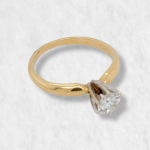 Anillo Compromiso c/ Prongs Oro Blanco - Oro Amarillo 14Kts