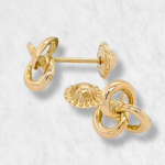 Zarcillos (7 x 7 mm) 3 Aros (Screwback/Abridores) - Oro Amarillo 14Kts