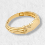 Anillo Media Cana Liso & Acanalado - Oro Amarillo 14Kts