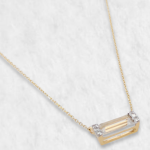 Cadena (40 + 5 cm) c/ Topacio Clear & Diamantes - Oro Amarillo 14Kts