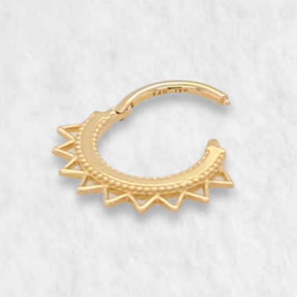 Unitario SEPTUM (12 mm) Aro c/ ZigZag - Oro Amarillo 14Kts