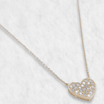 Cadena (40 + 5 cm) c/ Corazon Diamantes Pave - Oro Amarillo 14Kts