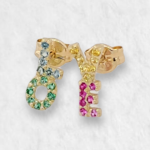Zarcillos (9 x 4 mm) LO VE c/ Zircones MicroPave - Oro Amarillo 14Kts