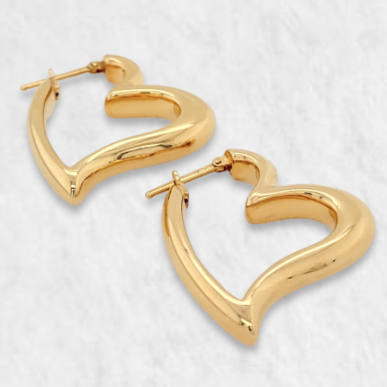 Argollas (25 x 30 mm) Corazon Electroformatura - Oro Amarillo 18Kts