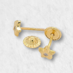Zarcillos (4 x 4 mm) Estrella c/ Diamante (Screwback/Abridores) - Oro Amarillo 18Kts