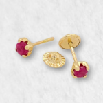 Zarcillos (3 mm) Piedras Preciosas (Screwback/Abridores) - Oro Amarillo 18Kts