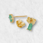 Zarcillos (4 x 2 mm) Piedras Preciosas en Baguette (Post) - Oro Amarillo 18Kts - Image 2